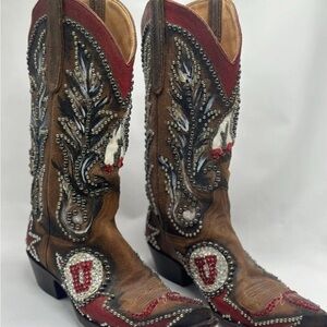 Old Gringo Custom University Of UTAH UTES Embellished & Painted Western Boots